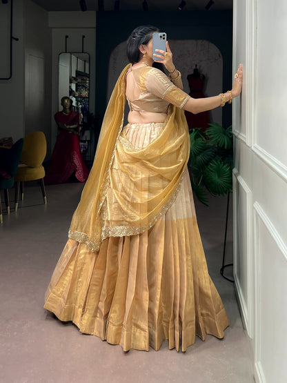 Diwali special  Gold bridal style designer lehenga