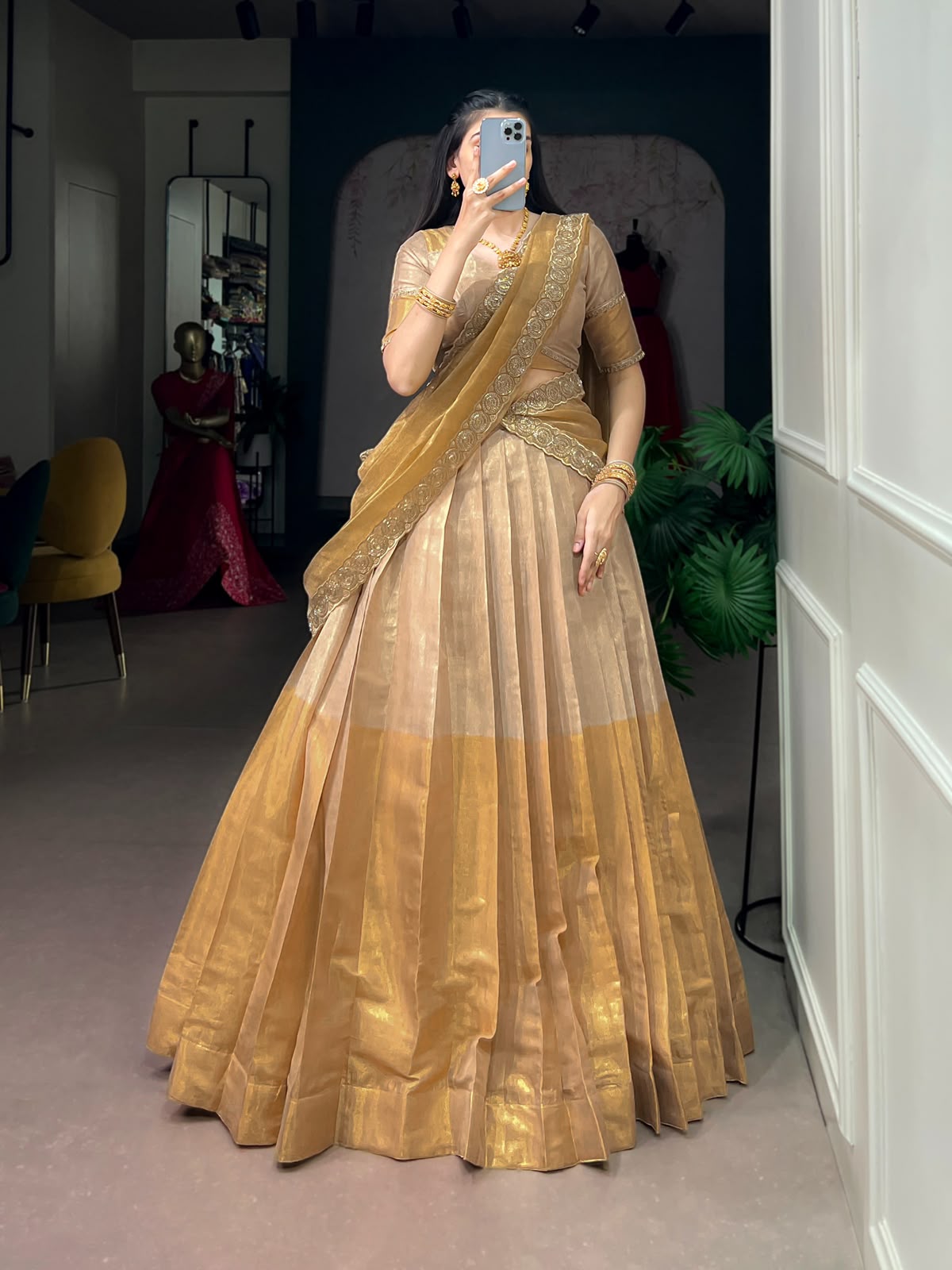 Diwali special  Gold bridal style designer lehenga