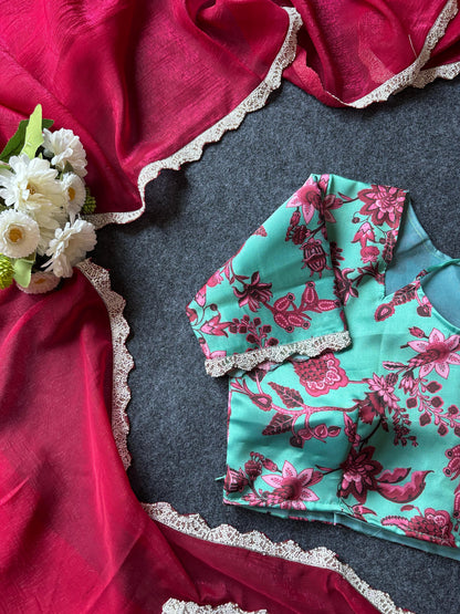 Thread model Blouse Candy Crush saree with stitched
