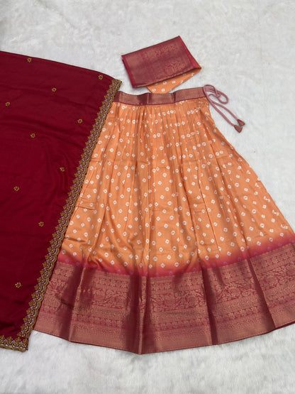 Bandhani Lehengas With Georgette Dupattas