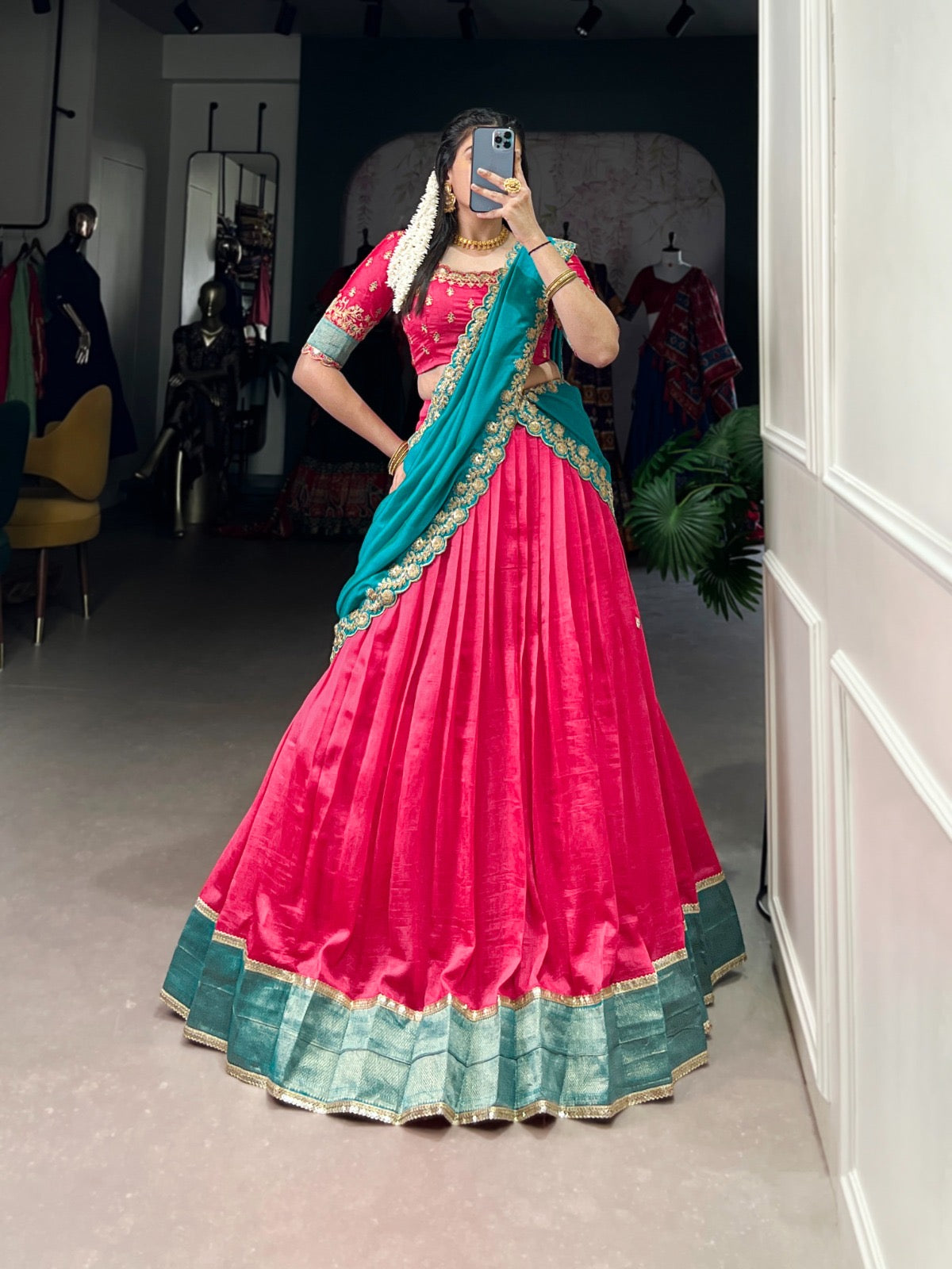 Festival Wibe lehengas vichitra silk  work