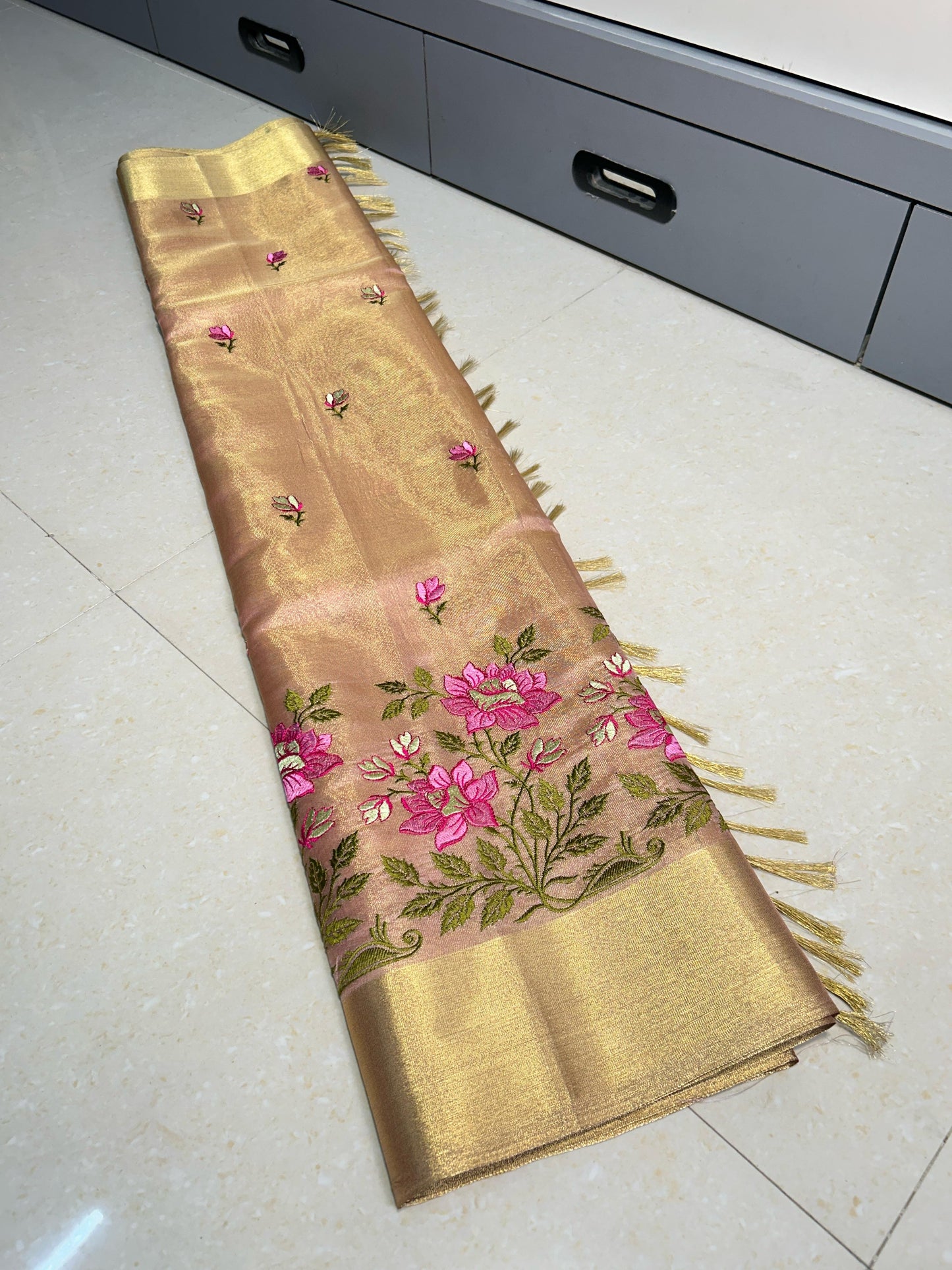 Embroidery Work tissue budget sarees