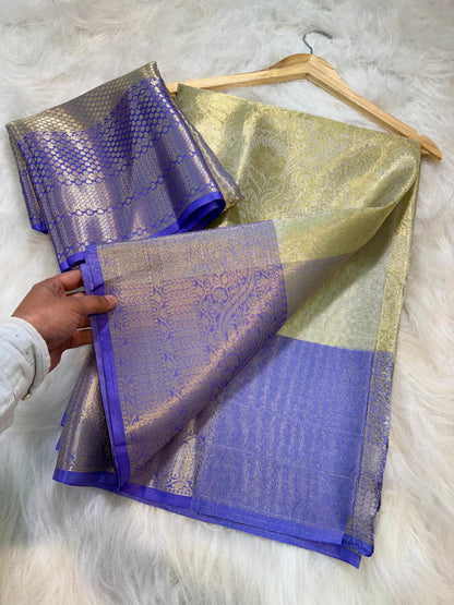 Banarasi Pastel soft tissue sarees