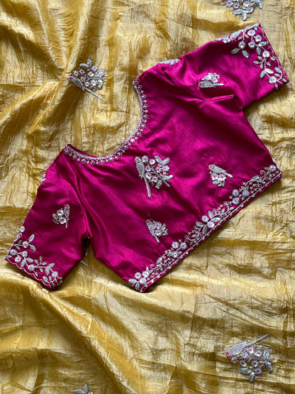Saree With Stitched Organza Sarees