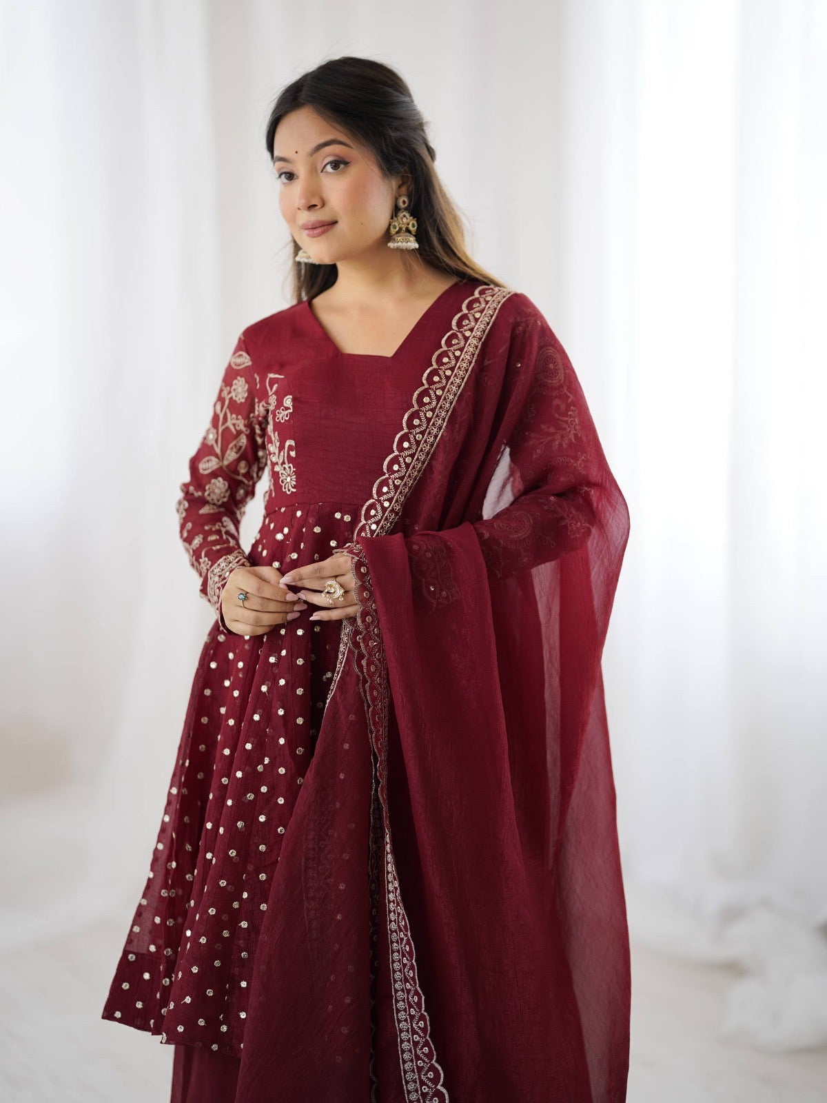 3 Pieces set Anarkali Gown dancing  sets