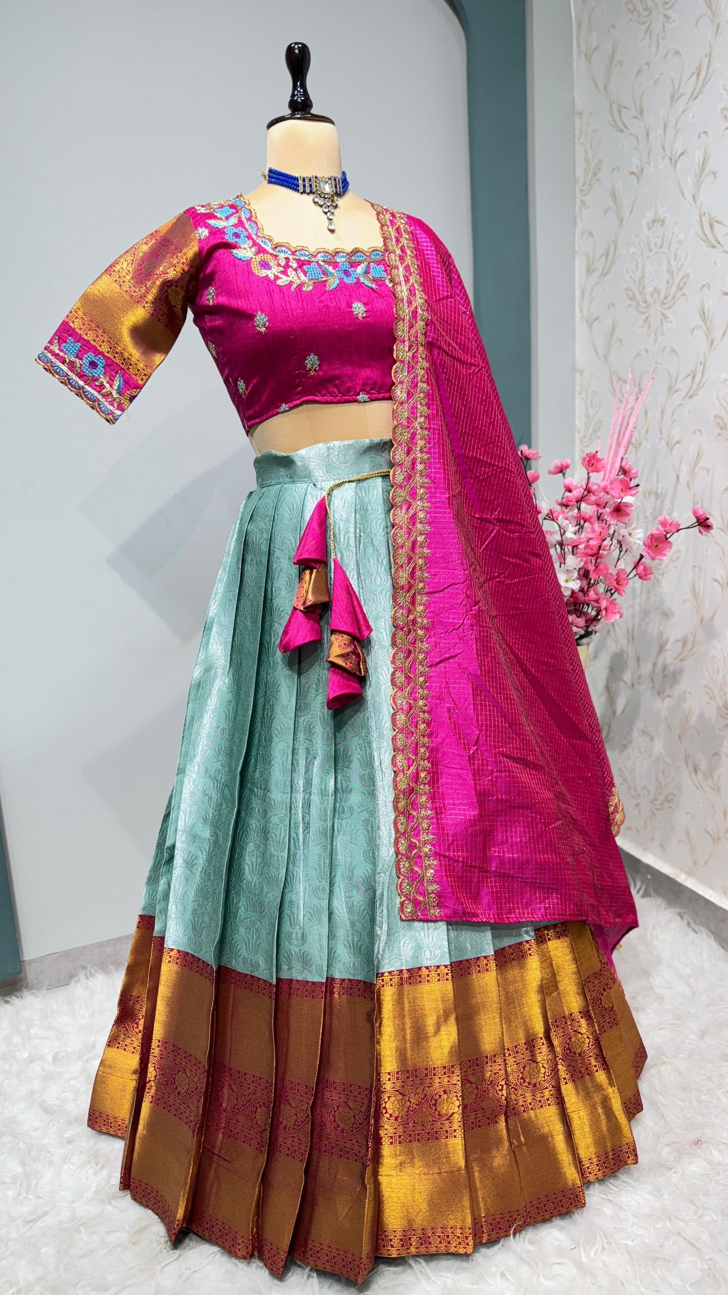 Kanchipuram Lehenga with belt