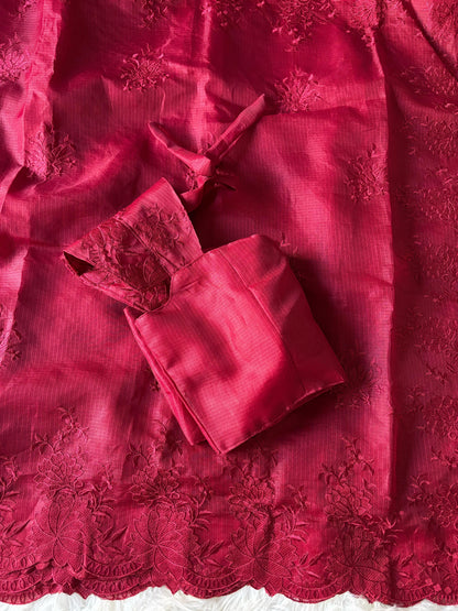 Kota chex saree with Stitched Blouse luxe