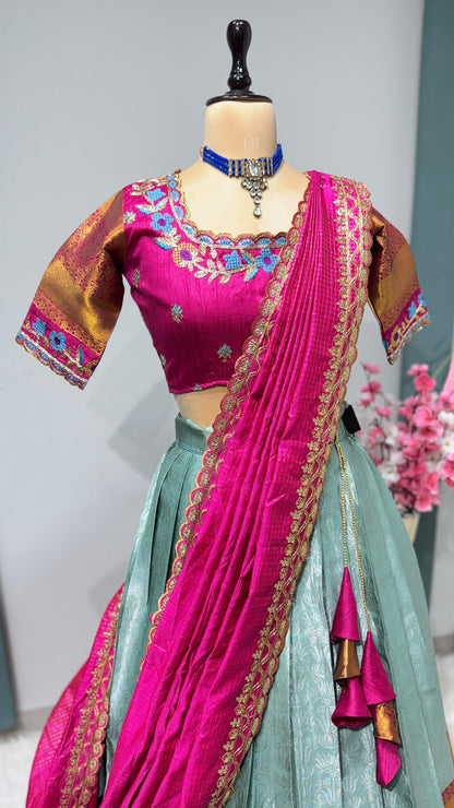 Kanchipuram Lehenga with belt