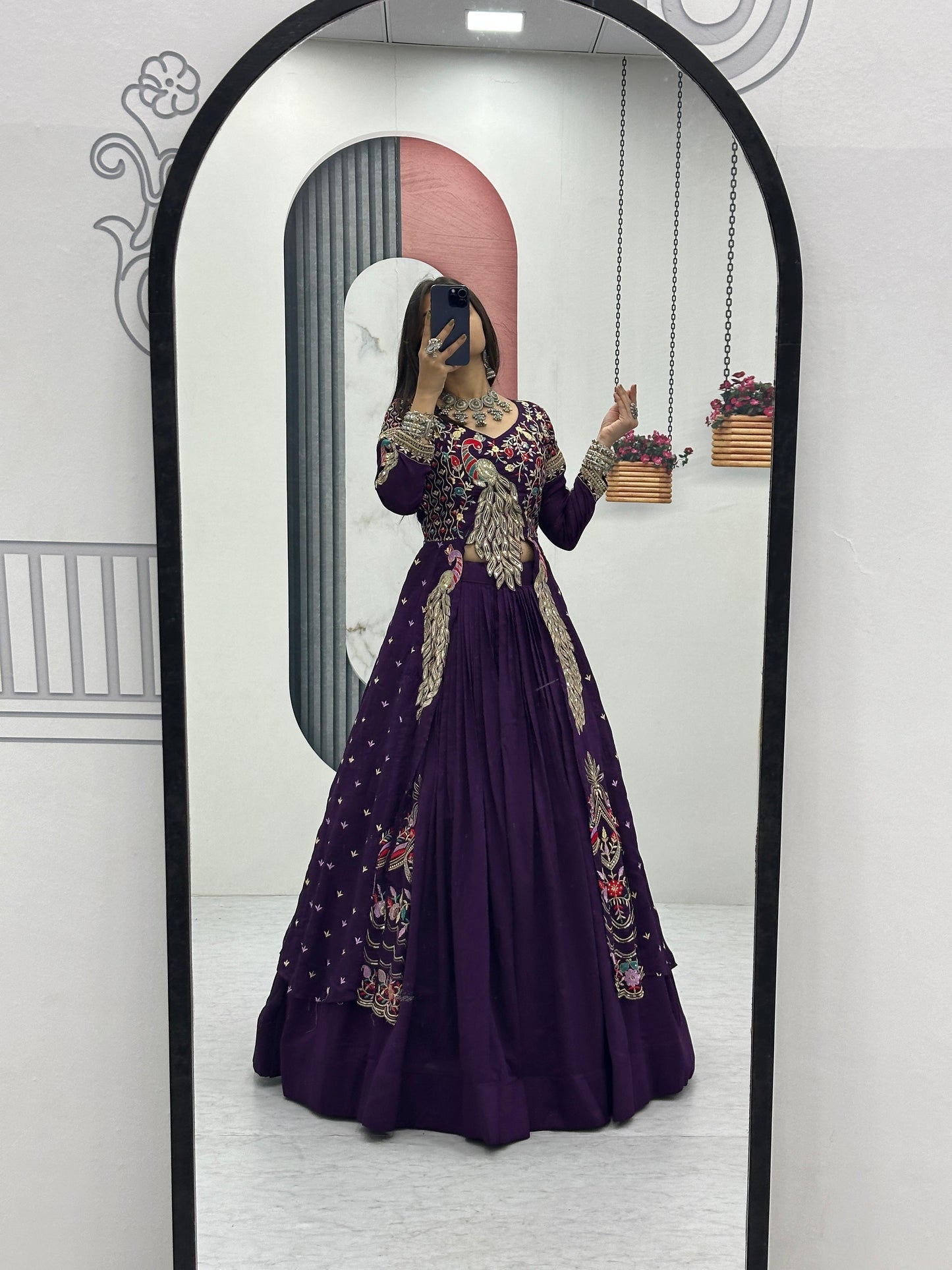 Partywear Set – Top, Lehenga & Shrug For Diwali 🍂