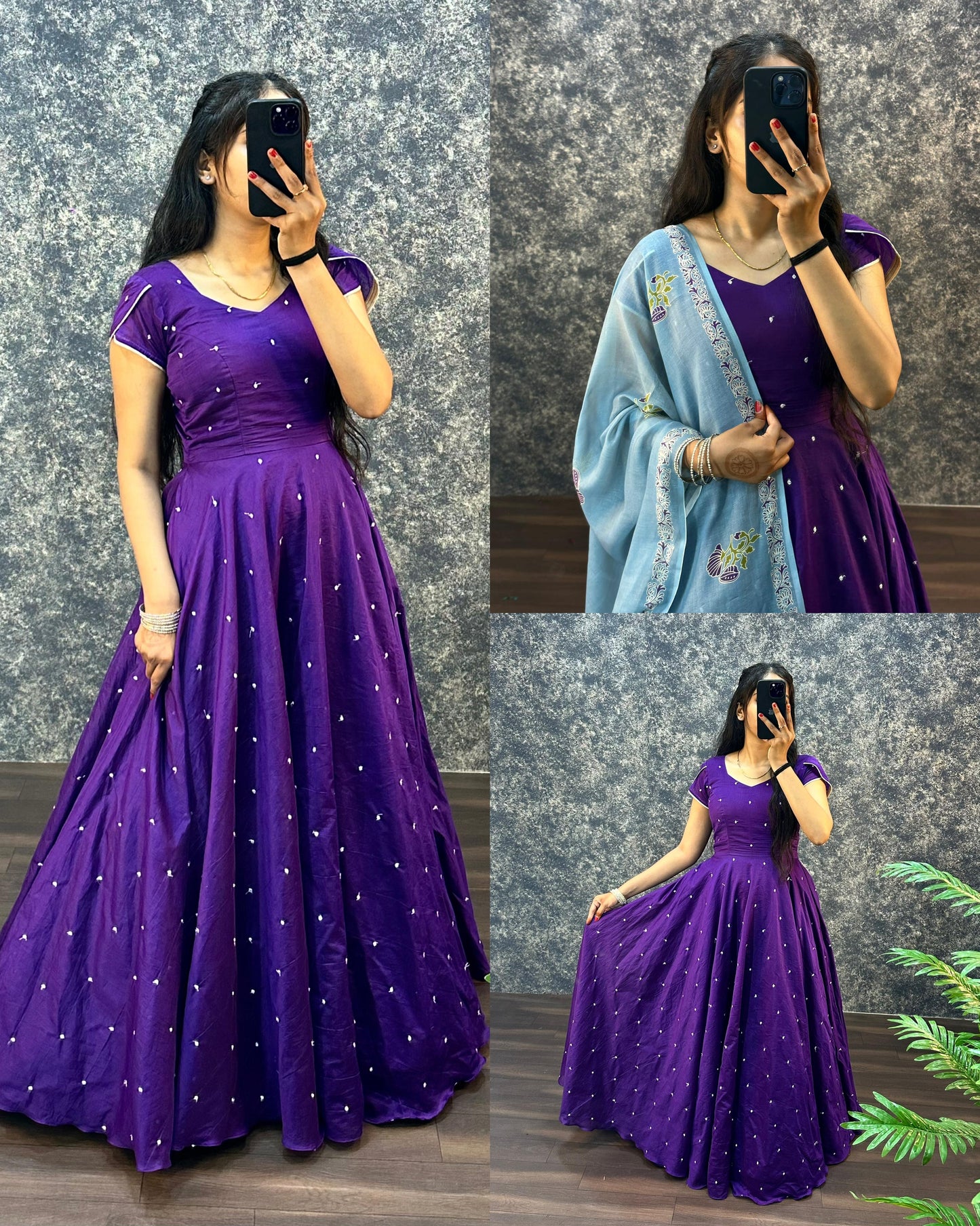 2 In One Long Frock With Dupatta