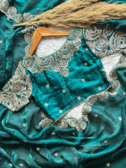 Luxe Saree With Stitched blouse space silk saree
