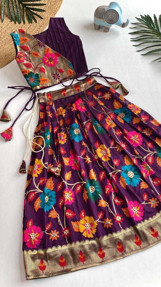 Pintucked style Floral Kids Skrit sets