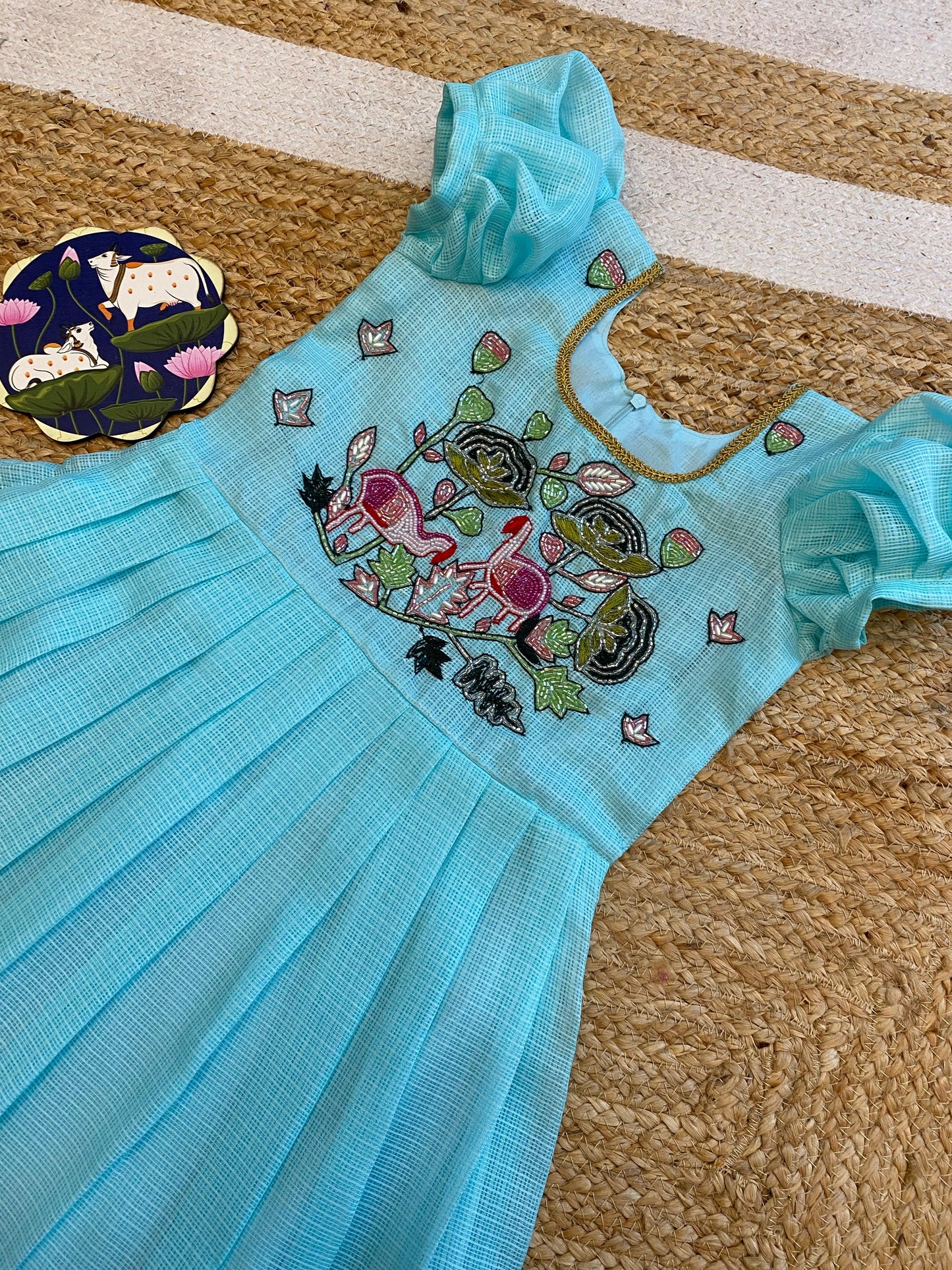 Kids Kora Gowns with embroidery work