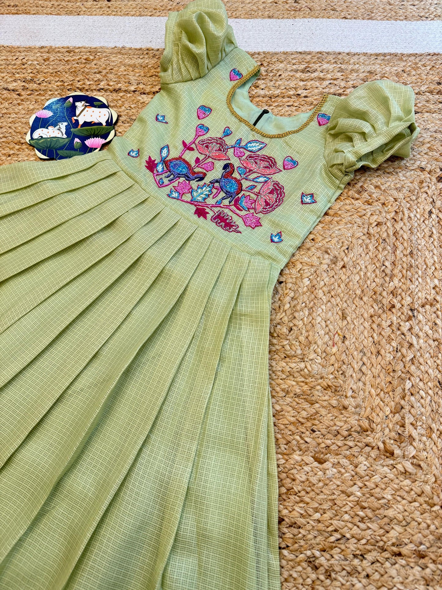 Kids Kora Gowns with embroidery work