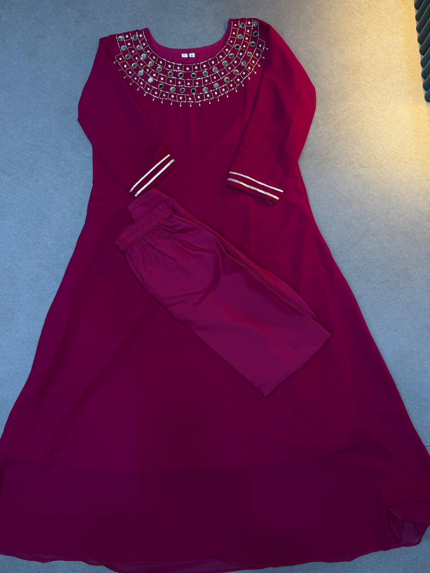 Diwali Mirror kurtis with heavy neck work