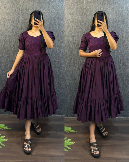 Sundari work gowns with unique style hands
