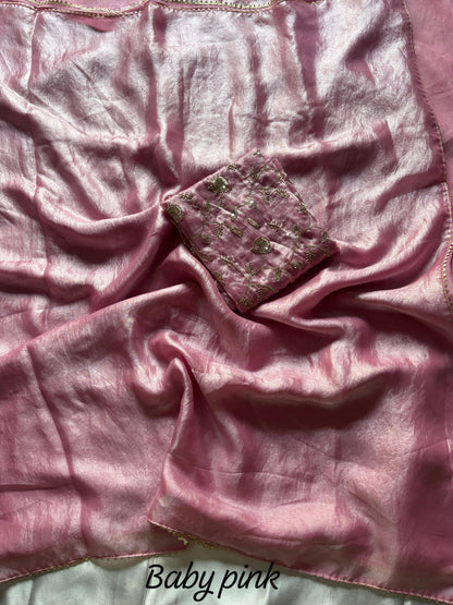 Rust Orange Desginer saree with Stitched Blouse Instgram best seller