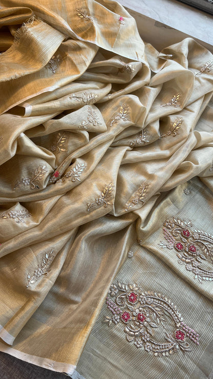 Tissue linen luxe classy saree