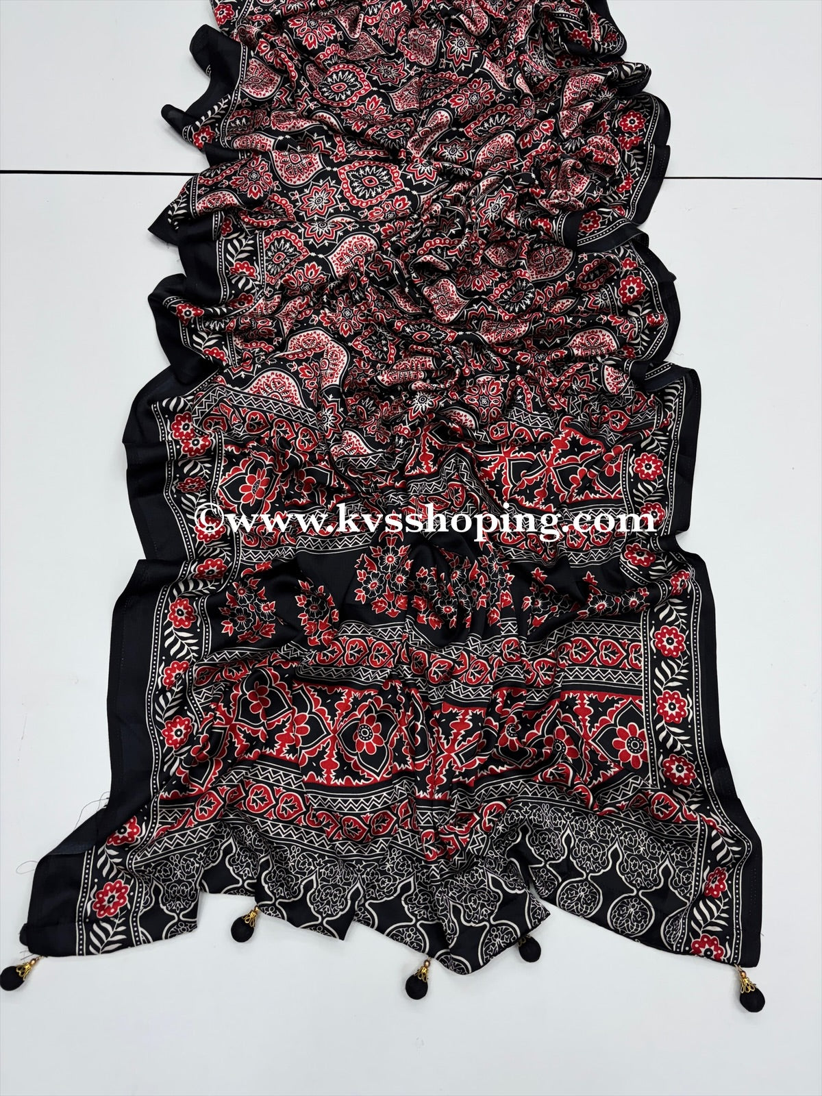 Soft Crepe Ajrakh Budget saree (Celebrate Inspired)