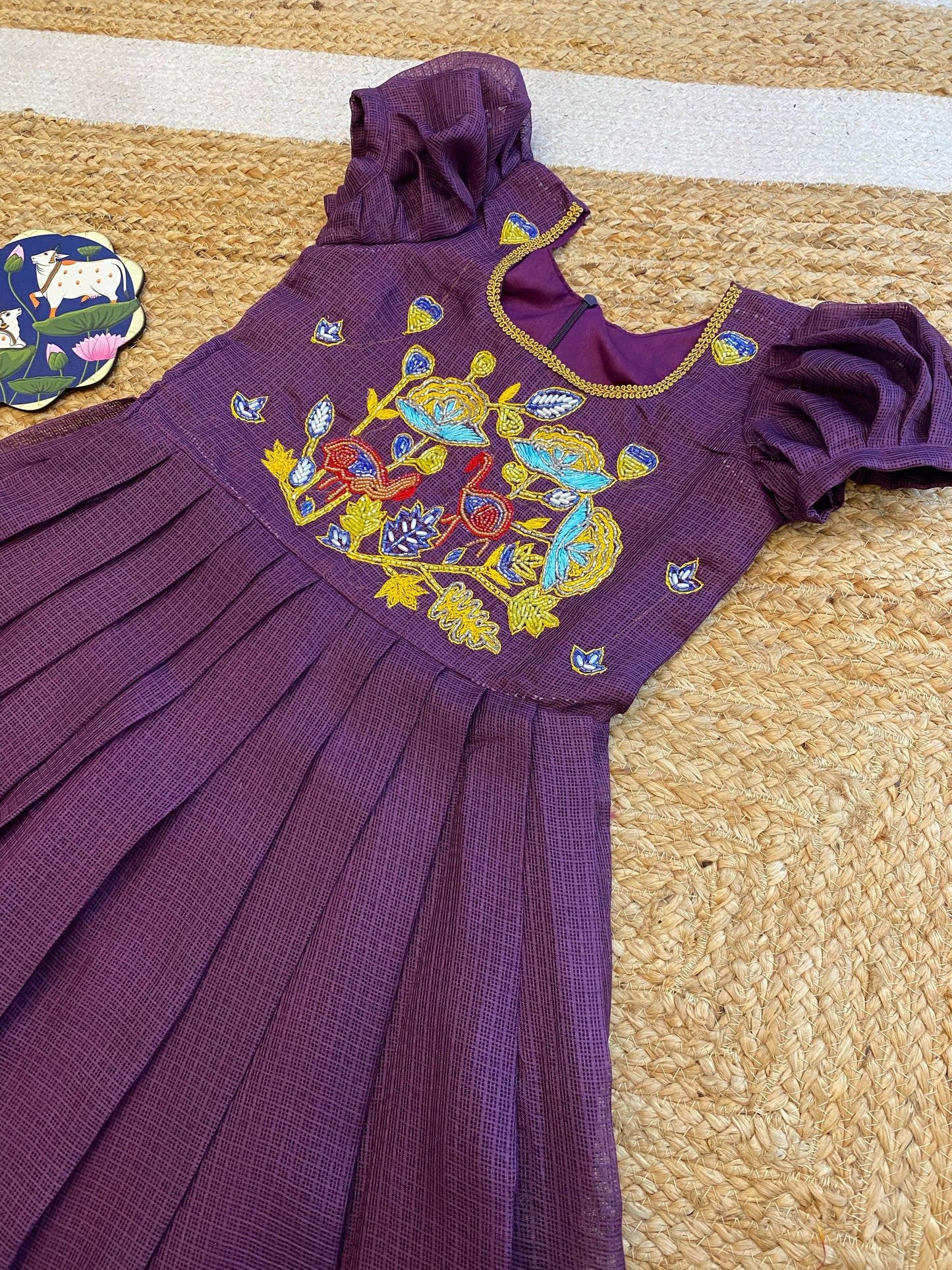 Kids Kora Gowns with embroidery work