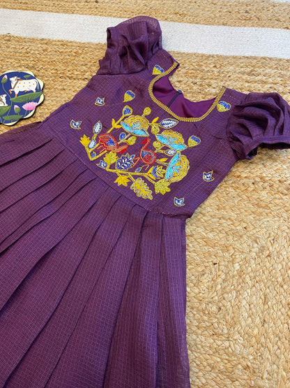 Kids Kora Gowns with embroidery work