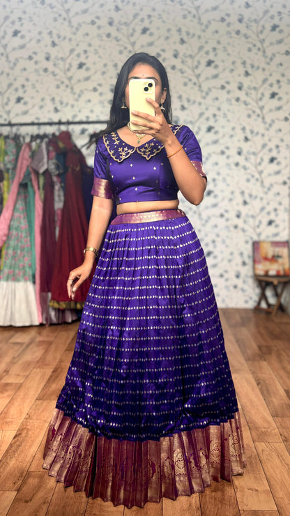 Vintage Vibe Fusion Maggam Lehenga