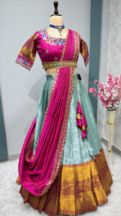 Kanchipuram Lehenga with belt