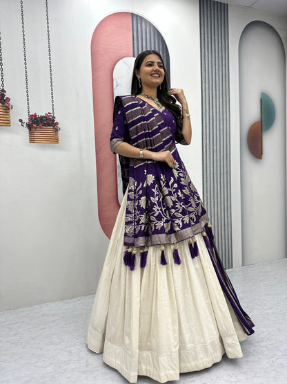 Trending  Concept lehenga with Banarasi saree