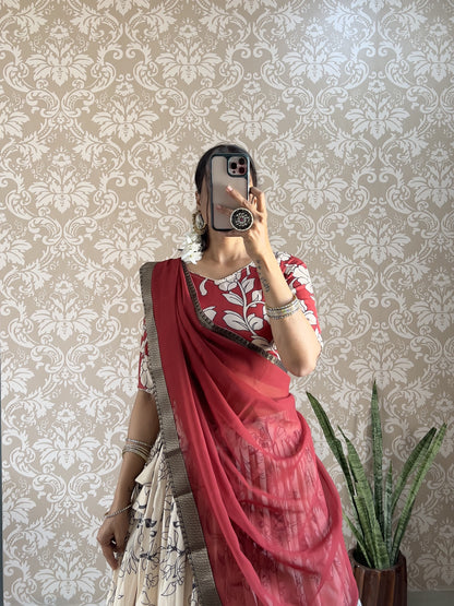 Kalamkari printed fully stitched Lehenga sets
