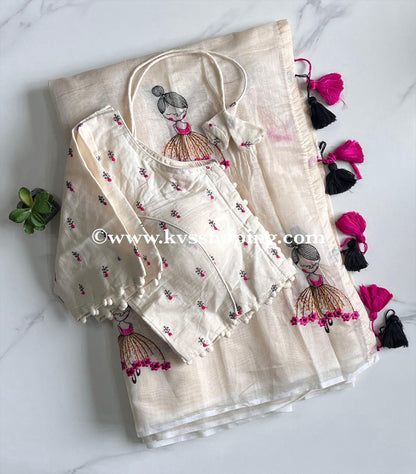 Premium Chanderi Saree with stitched Blouse (Celebrate inspired)