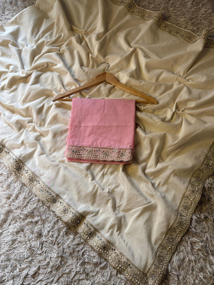 Samantha mam inspired saree with unique lace vintage style