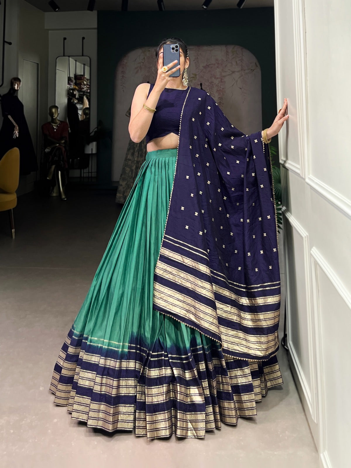 Pure Chanderi Lehenga sets