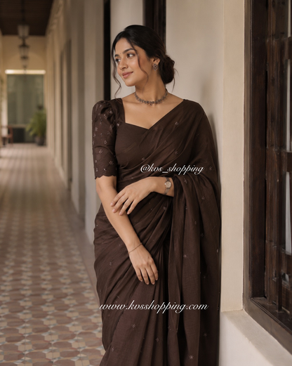 Anand Coffee Crush trending beads saree