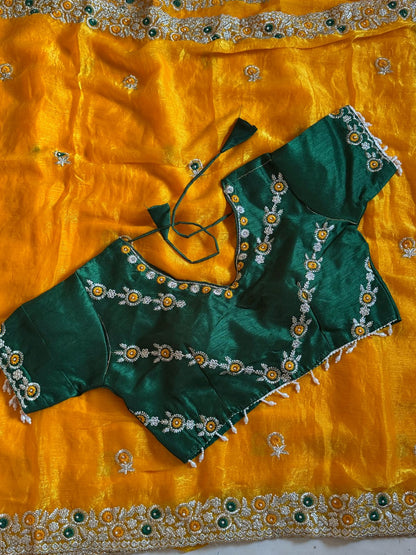 Desginer saree with stitched blosue