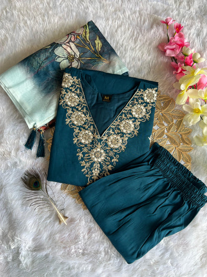 3 Pieces Designer Kurti Sets