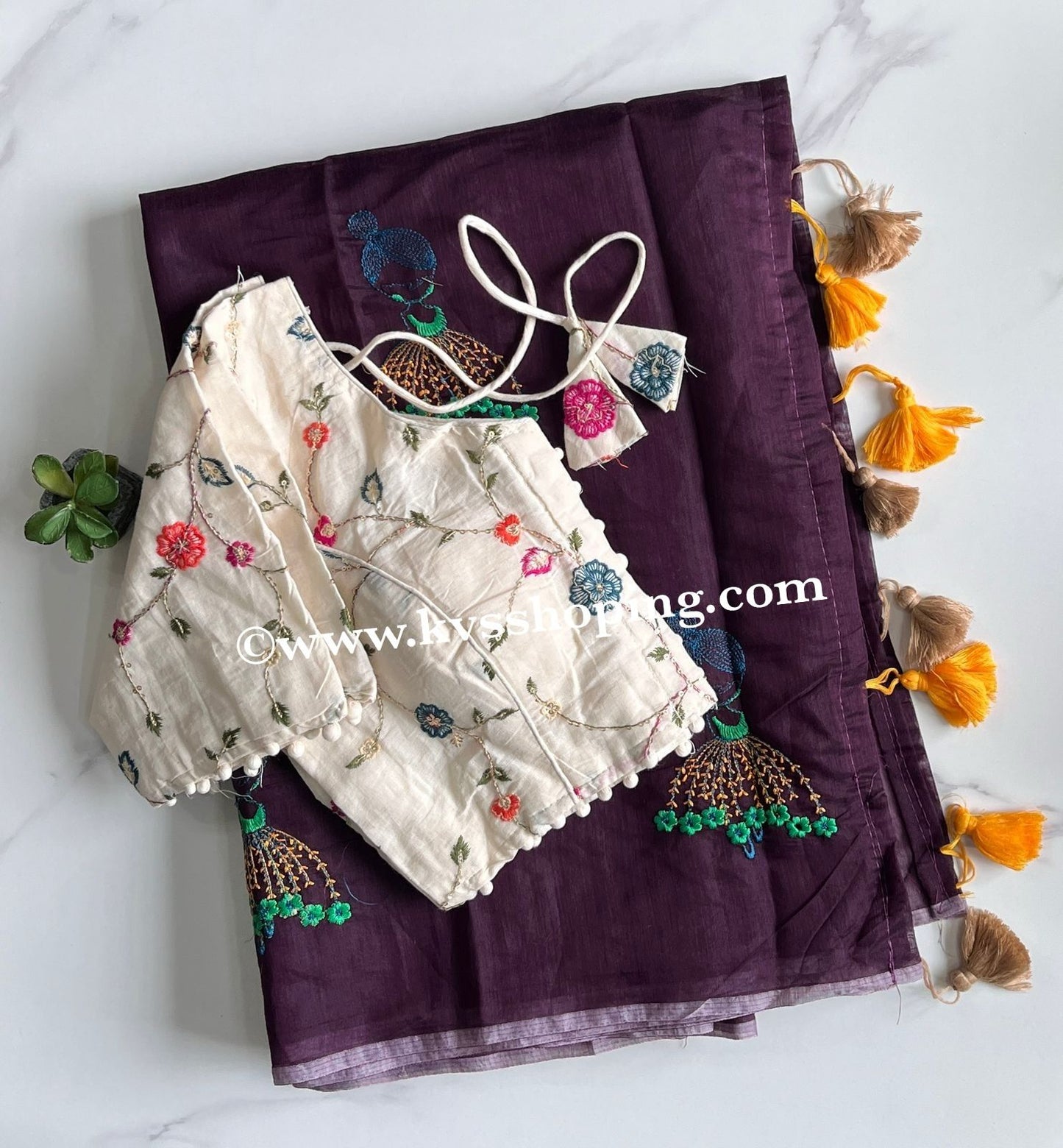 Premium Chanderi Saree with stitched Blouse (Celebrate inspired)
