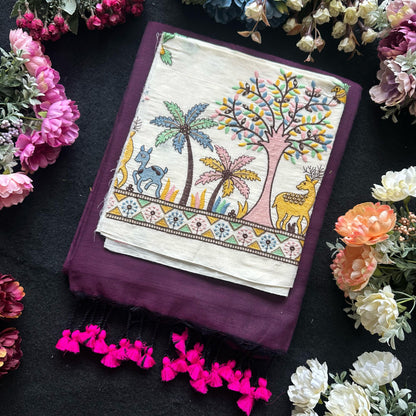 Khadi cotton with embroidery work blouse