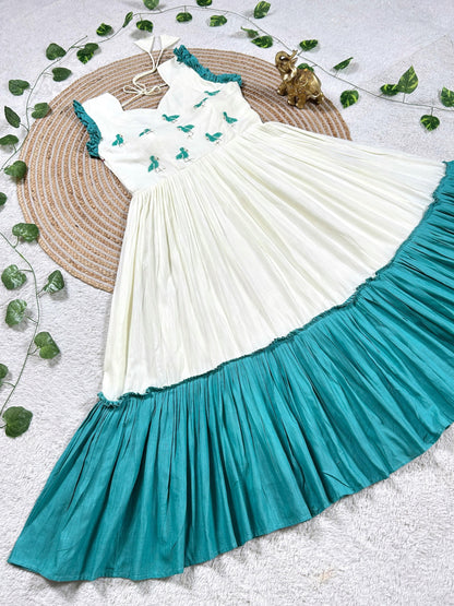 Mull mull maggam  work gowns