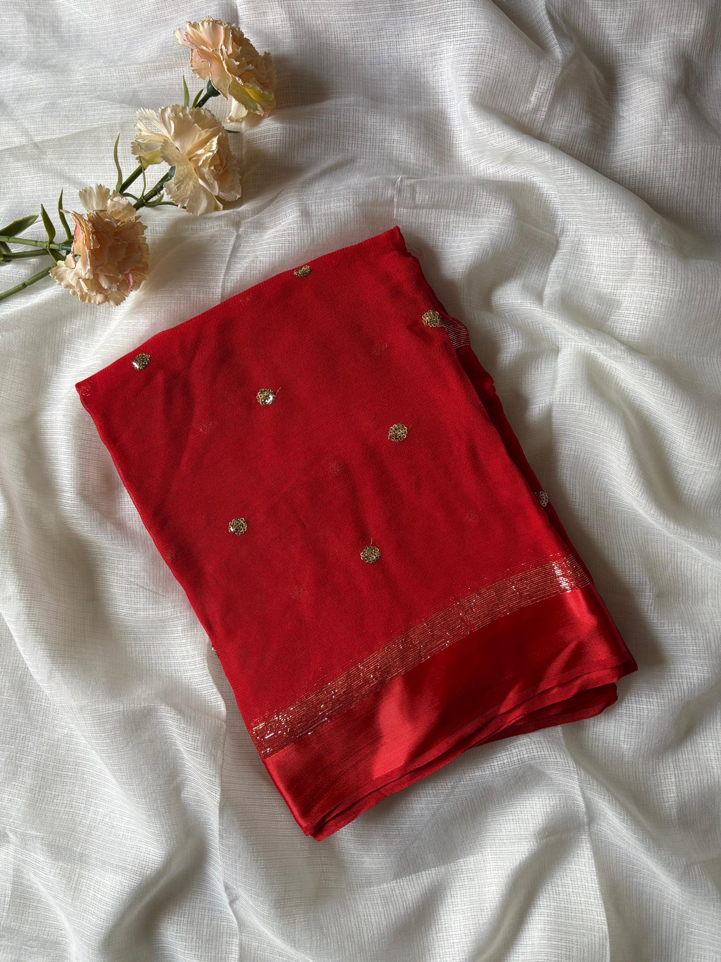 Georgette saree with stitched blouse