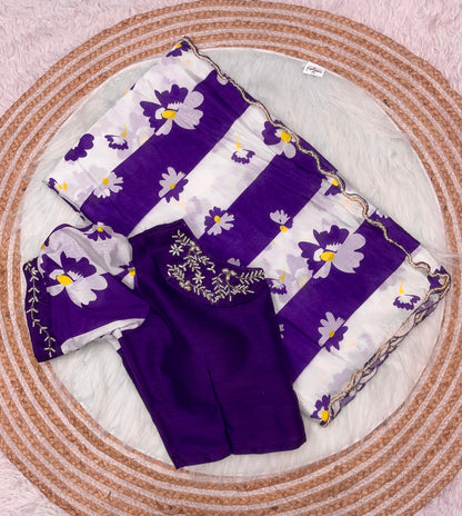 Saree With Stitched Blouse budget wear 🌟