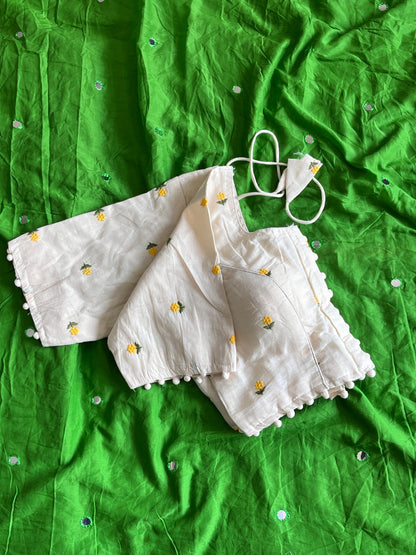 Khadi Cotton Saree with Desginer Stitched Blouse