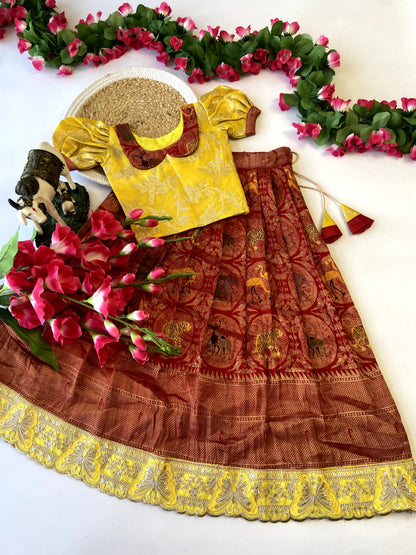 Desginer Pattu Lehenga With Lace