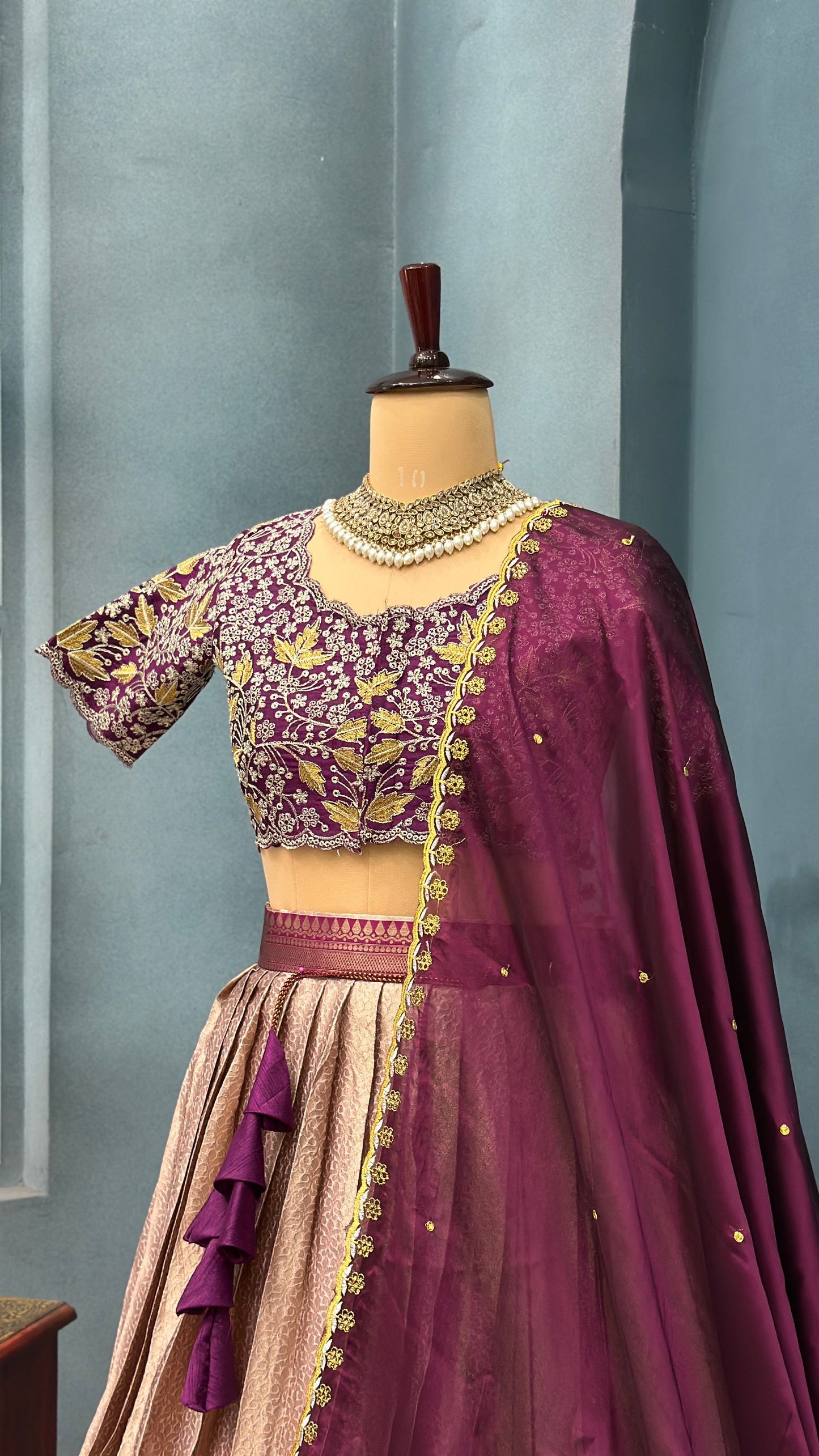 Kanchipuram Stitched Lehenga set