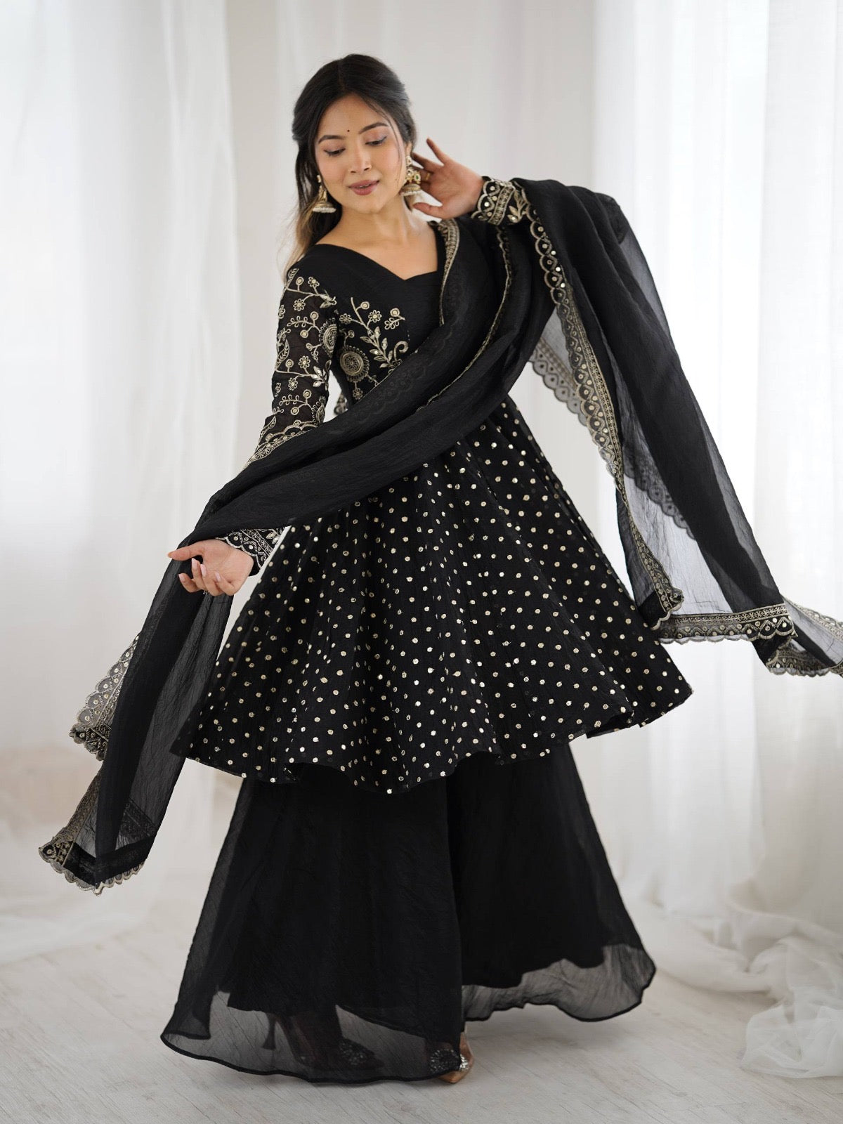 3 Pieces set Anarkali Gown dancing  sets