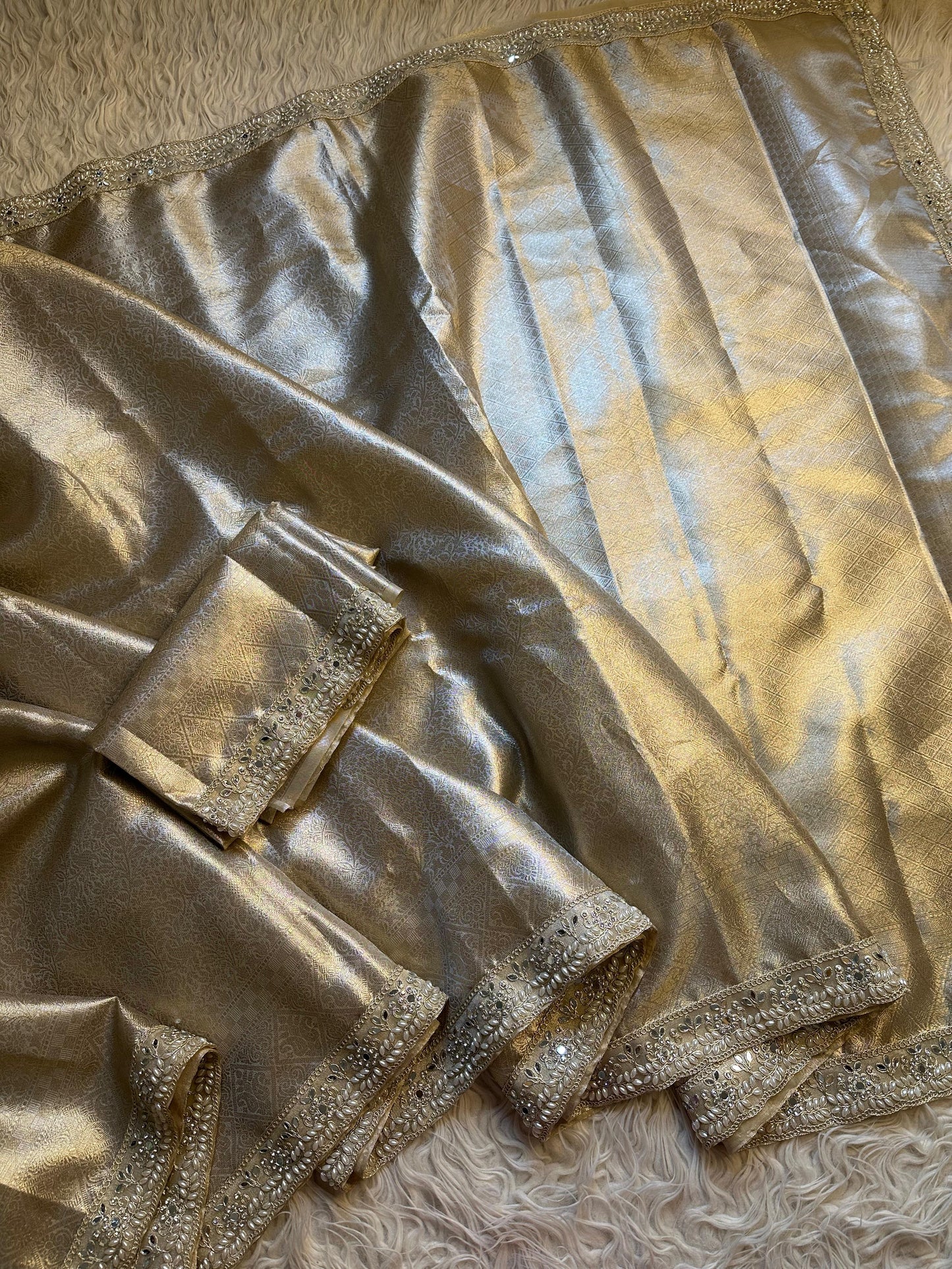 Celebrity inspired , Kanjivaram Saree with Lace Luxe sarees