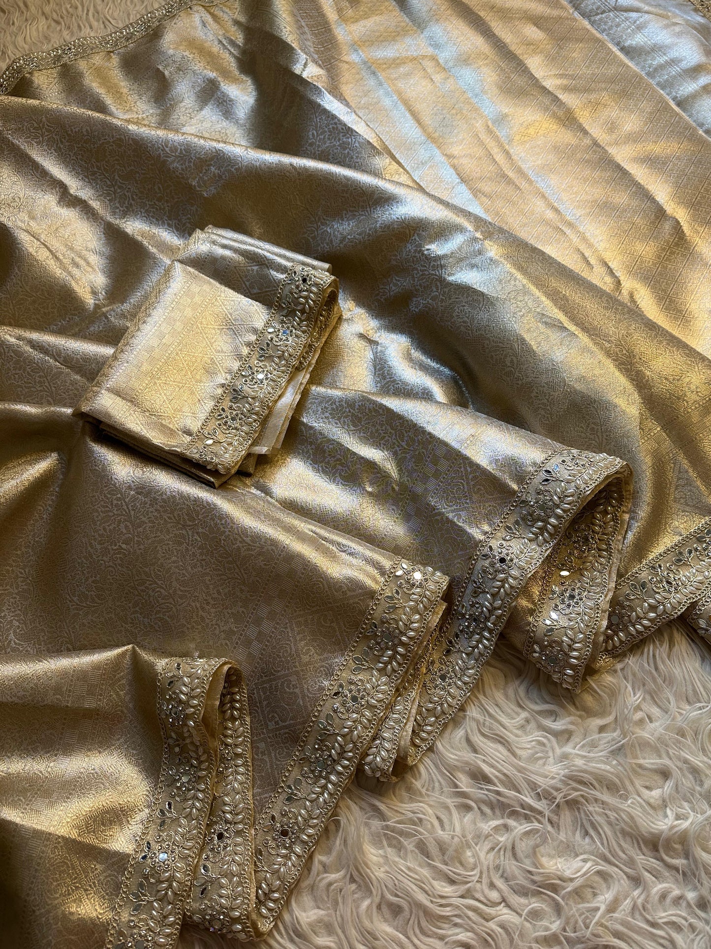 Celebrity inspired , Kanjivaram Saree with Lace Luxe sarees
