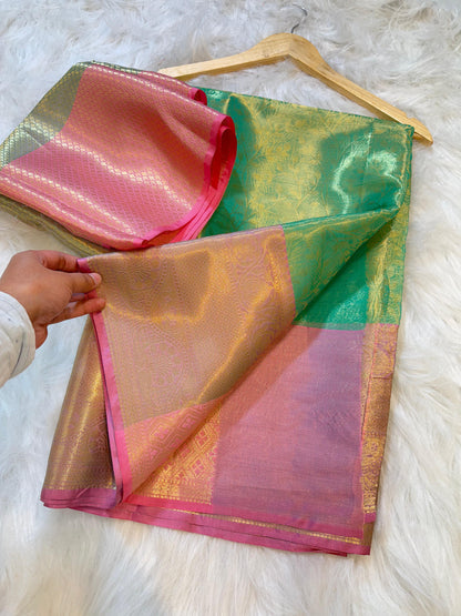 Banarasi Pastel soft tissue sarees