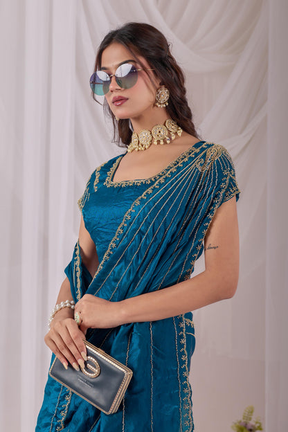 Space silk Luxe Maggam work saree Uniqe sarees