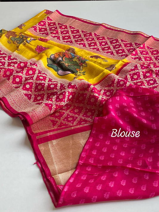 Georgette Kalamkari luxe saree