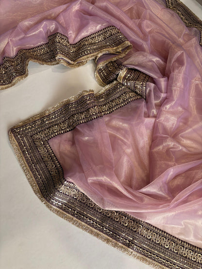 Desginer sequence luxe sarees with stitched blouse